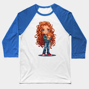 Ginger Girl Ginger Cat Baseball T-Shirt